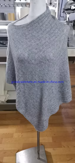 Poncho de malha 30% caxemira 70% lã