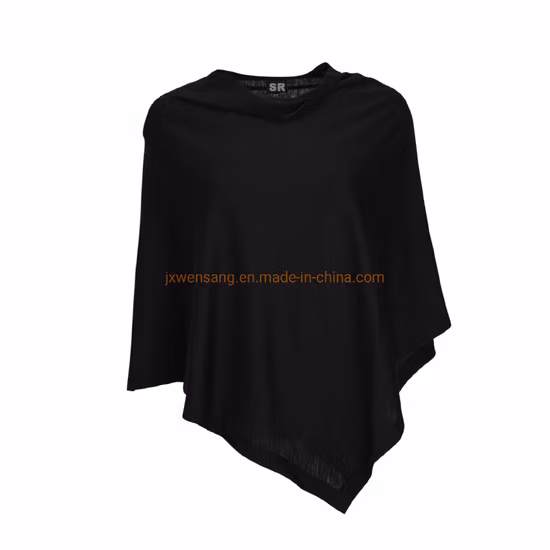 Cobertor de lã merino feito sob medida para mulheres, poncho superfino macio e quente