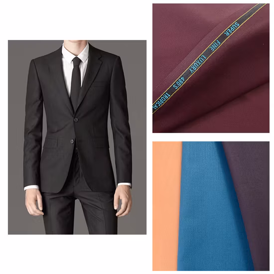 Tecido de lã com design mini de quatro cores para jaqueta masculina