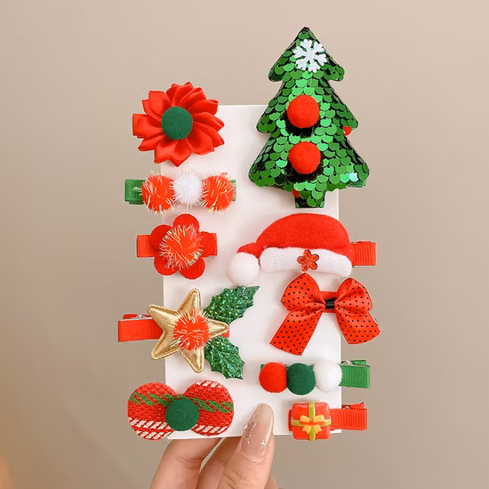 Conjunto de grampos de cabelo enrugados de acessórios de cabelo de flor doce da moda