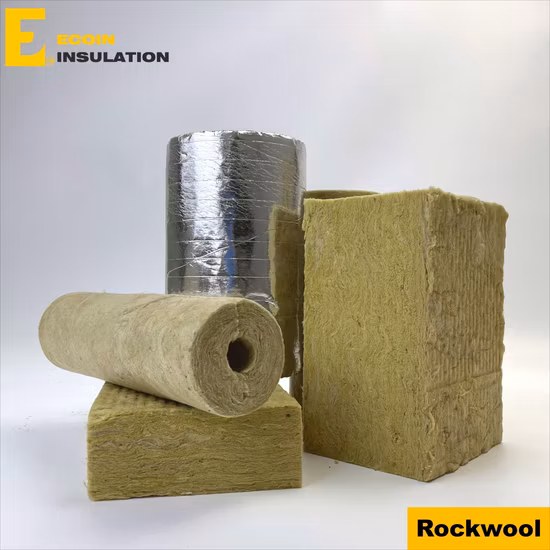 Lã mineral de rocha impermeável grossa da tubulação da isolação de lãs de rocha de 50mm para a preservação do calor